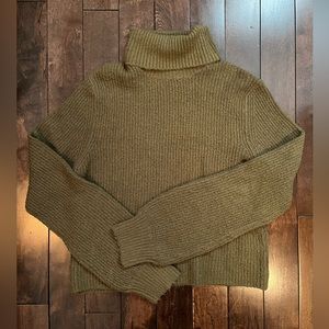 Garage Olive Green Cropped Turtleneck - Size Large